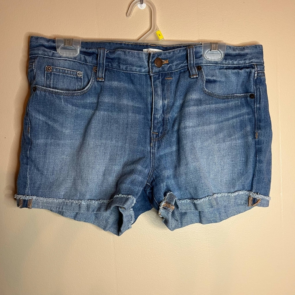 J. Crew 100% Cotton Denim Rolled Frayed Hem Shorts Size 29